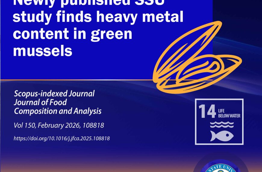 Newly published SSU study finds heavy metal content in green mussels